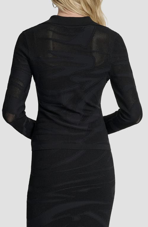 Dkny Zebra Stripe Cardigan In Black