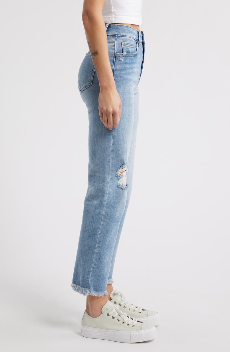HIDDEN JEANS Distressed Fray Hem Straight Leg Jeans, Alternate, color,