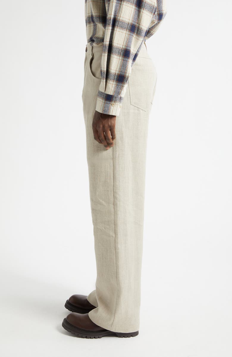 Séfr Arno Linen Trousers, Alternate, color, Beige Concrete Linen