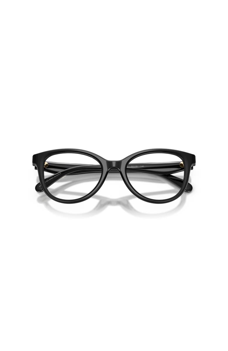 COACH 49mm Round optical glasses, Alternate, color, Black