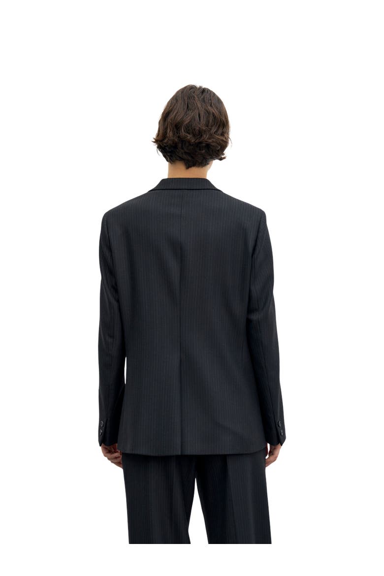 Justi Pinstripe Suit Blazer, Alternate, color, Black