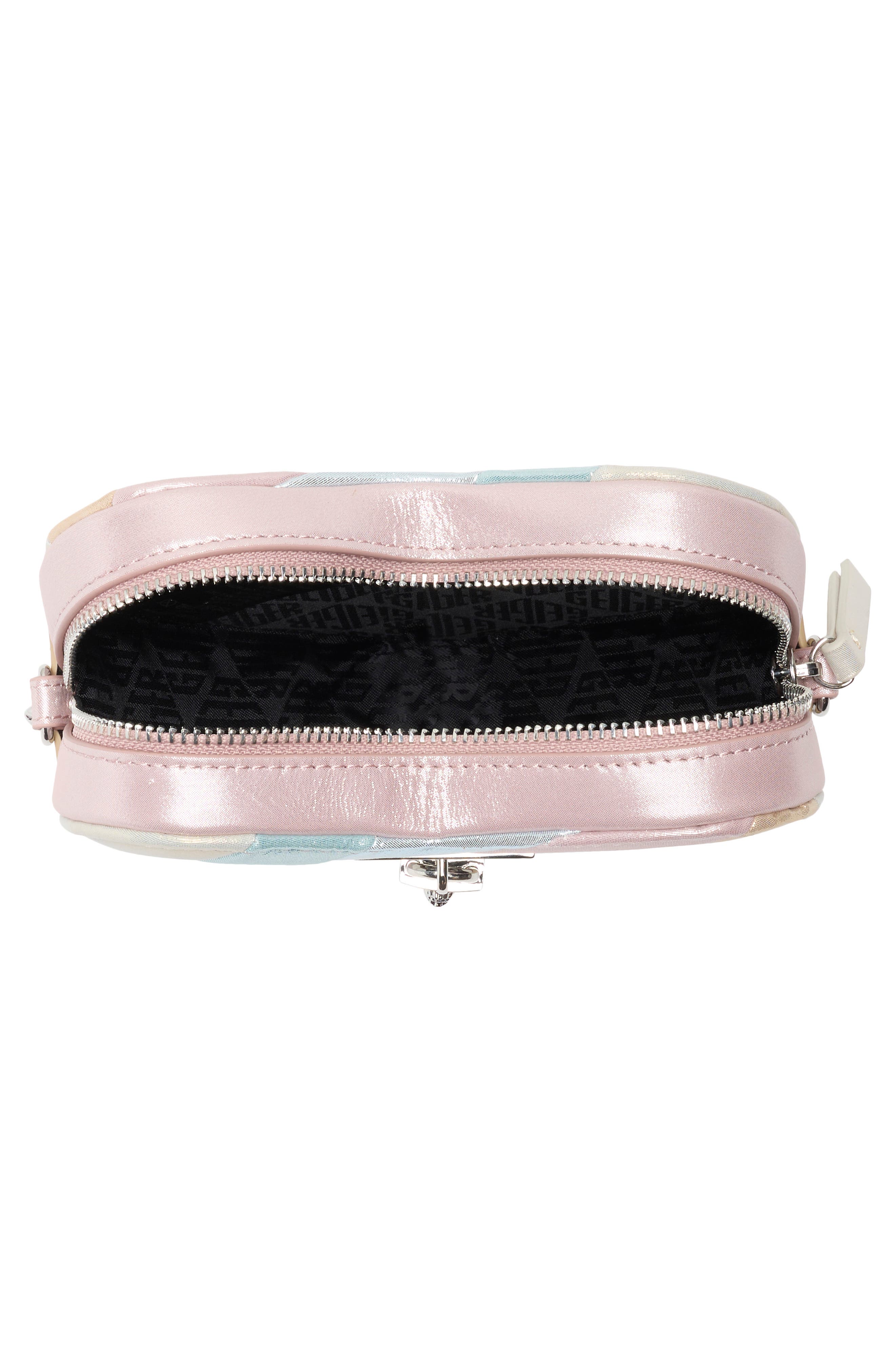 Kurt Geiger London Large Brixton Heart Metallic Leather Crossbody Bag, Alternate, color, Metal Comb