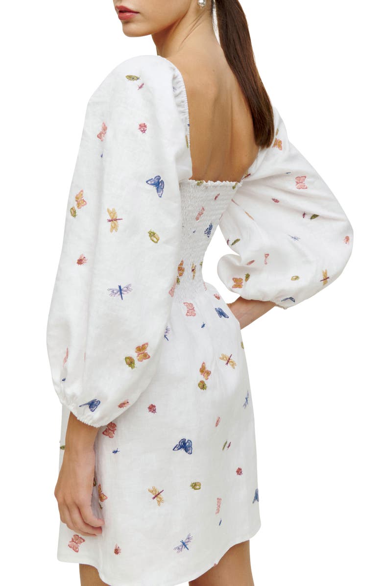 Reformation Greyson Long Sleeve Linen Minidress, Alternate, color, 