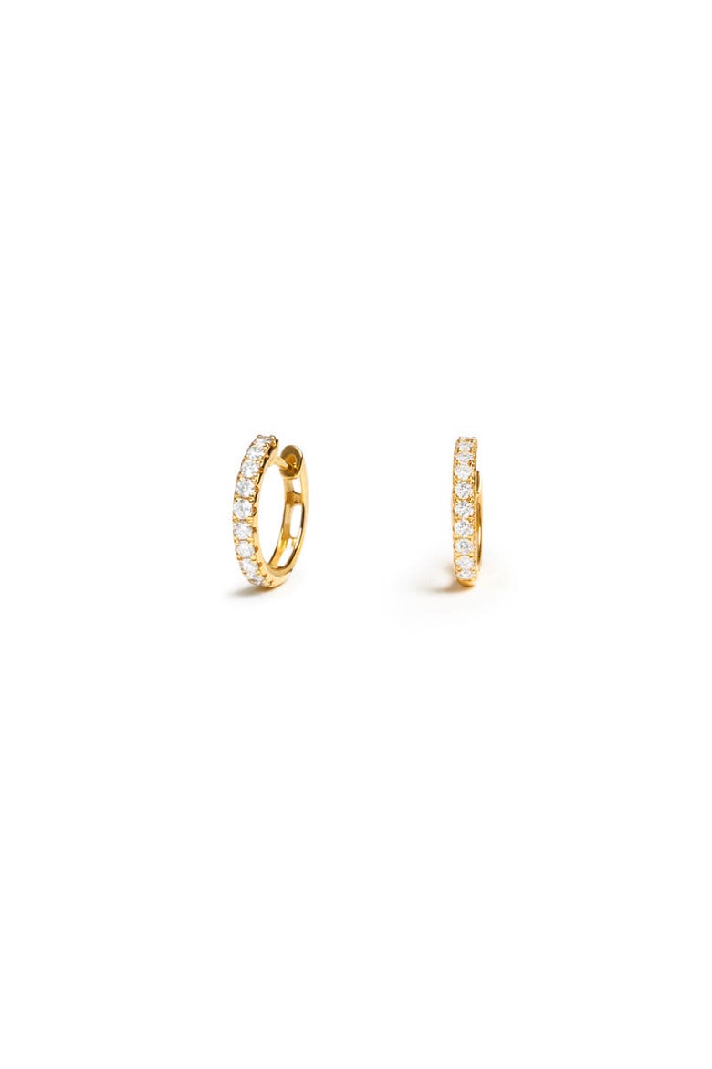 Bold Diamond Huggies, Alternate, color, Yellow Gold
