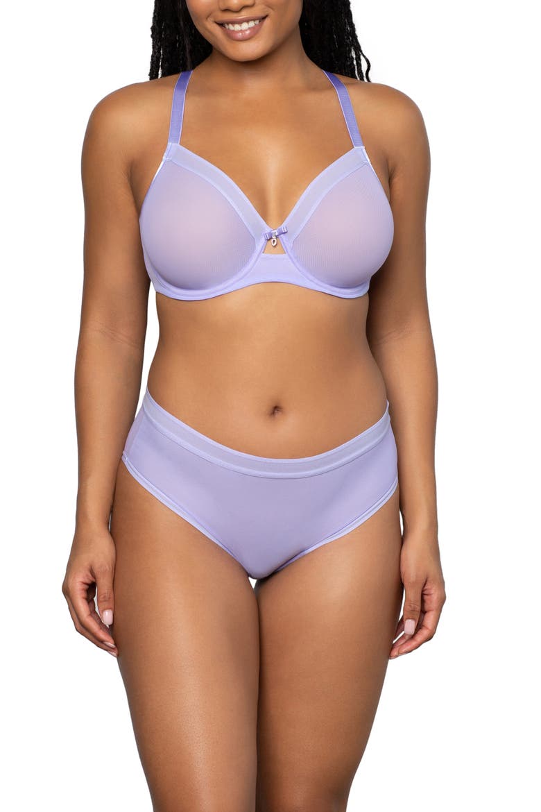 Sheer Mesh Underwire Unlined Bra, Alternate, color, LAVENDER MIST