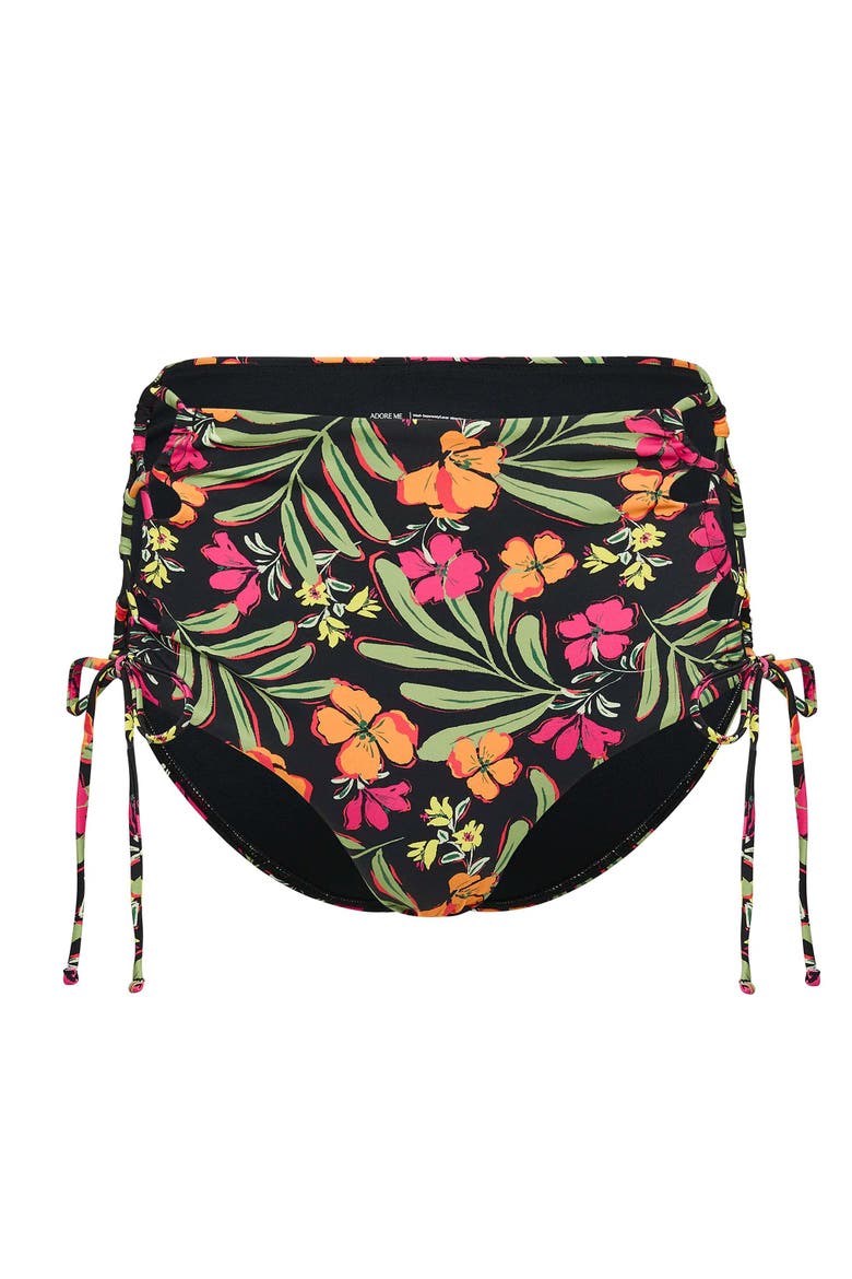 Tatiana Swimwear High-Waist Bikini Bottom, Alternate, color, Tropical black