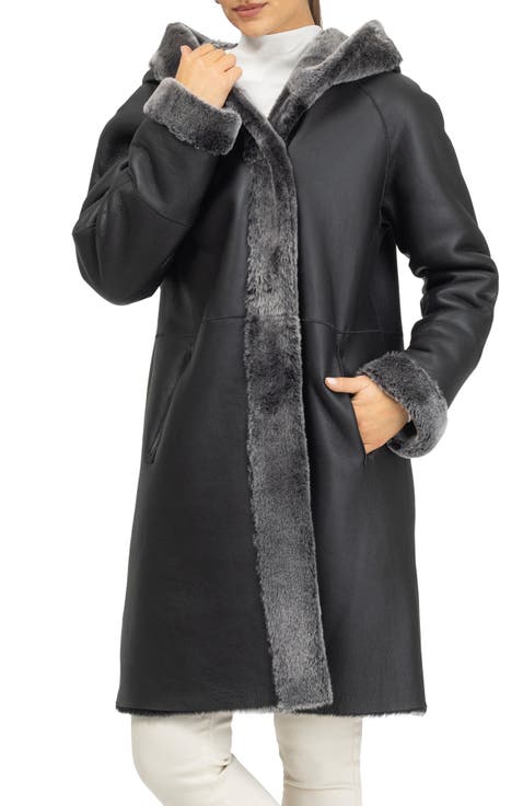 Merino Shearling Hooded Parka