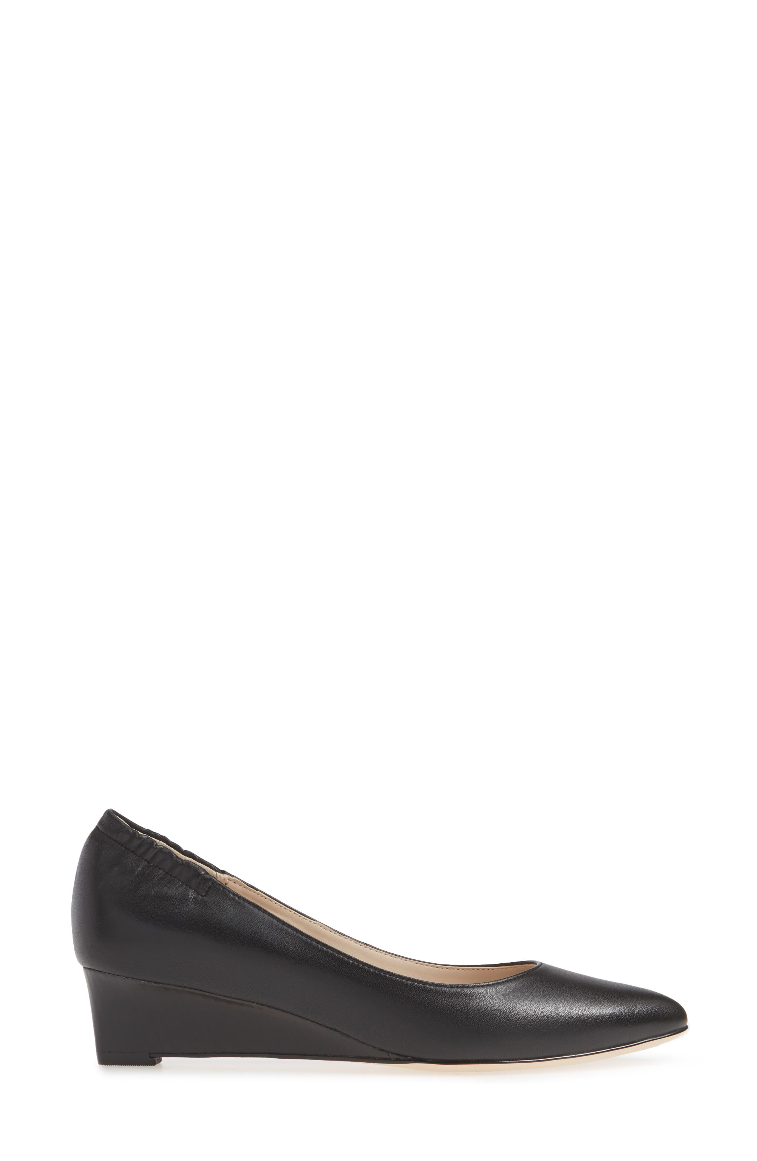 Kathryn Wedge Pump, Alternate, color, BLACK LEATHER