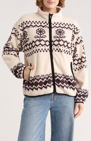 LE LIS Printed Fleece Jacket