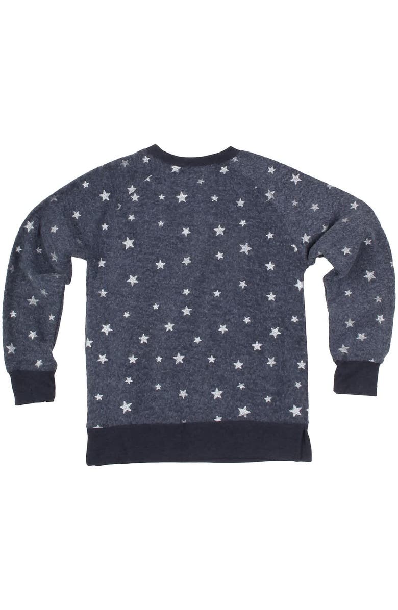 Wes & Willy Girls Youth Wes & Willy Navy Chicago Bears Shimmer Star Reverse Fleece Pullover Sweatshirt, Alternate, color,