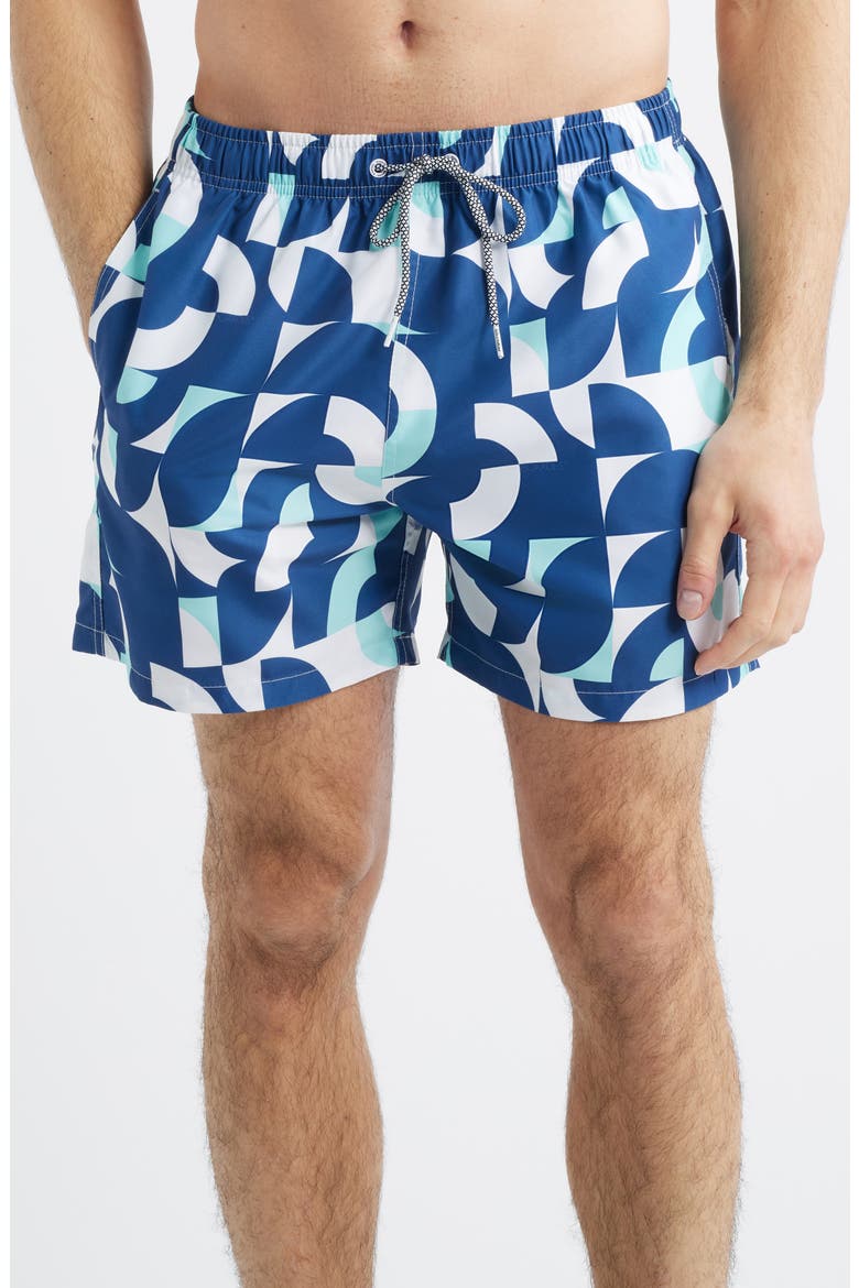 Abstract Print Swim Trunks, Main, color, BLUE MULTI