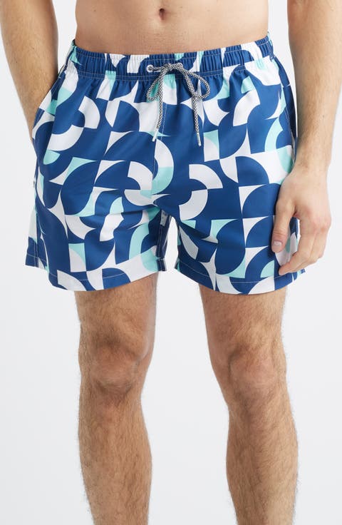 Abstract Print Swim Trunks