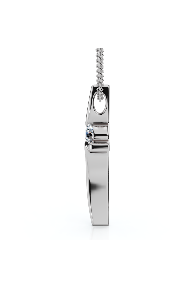 Diamond Cross Pendant Gold 18" Necklace 5/8" Tall Lab G, Alternate, color, White Gold