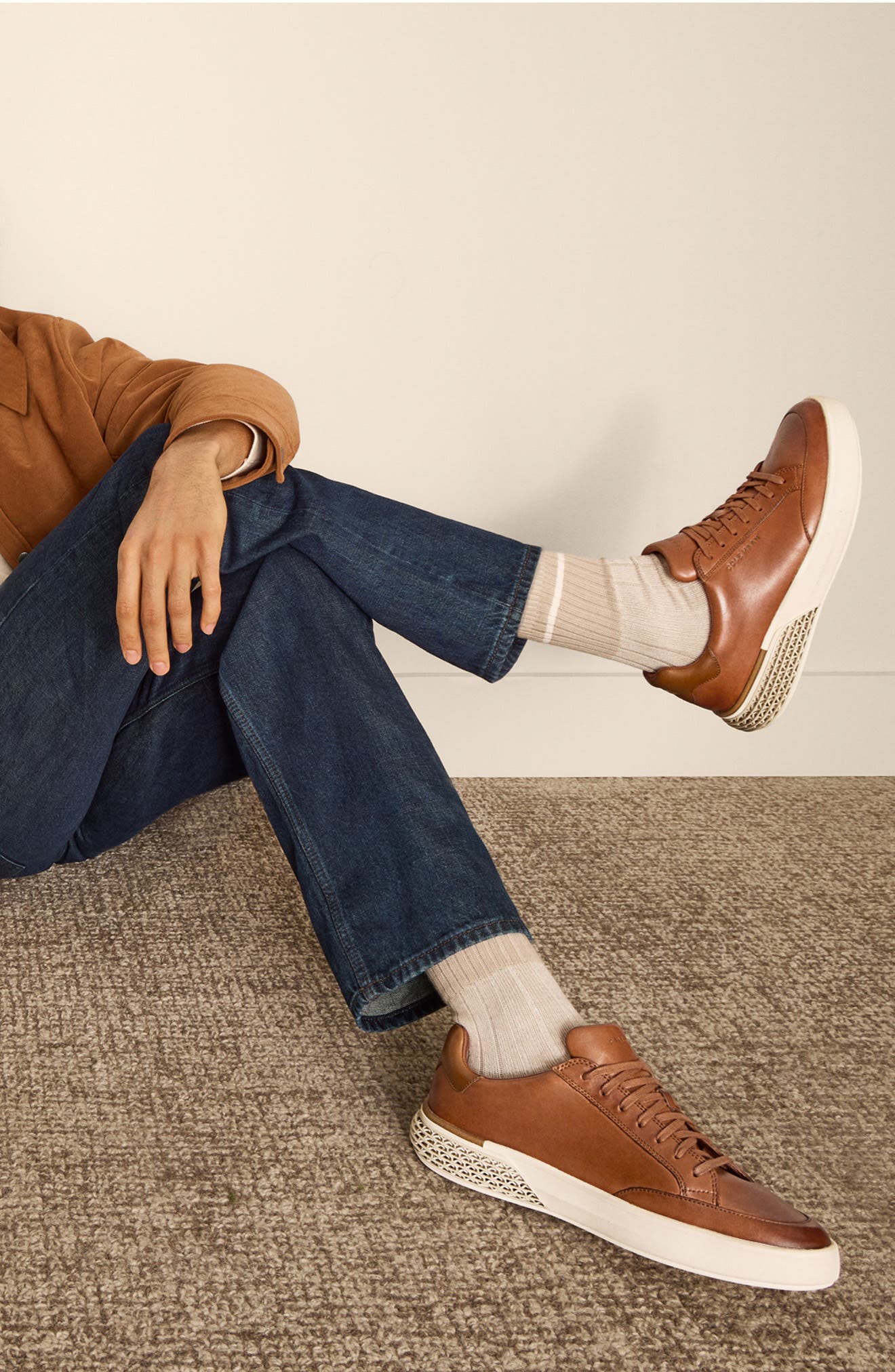 Cole Haan GrandPrø Halfcourt SkyWeave<sup>™</sup> Sneaker, Alternate, color, British Tan / Spiced Brown