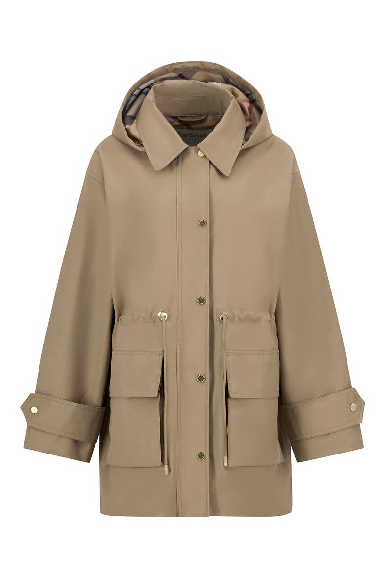 Fallyn Showerproof Rain Jacket, Alternate, color, MILITARY BROWN/ HESSIAN TARTAN