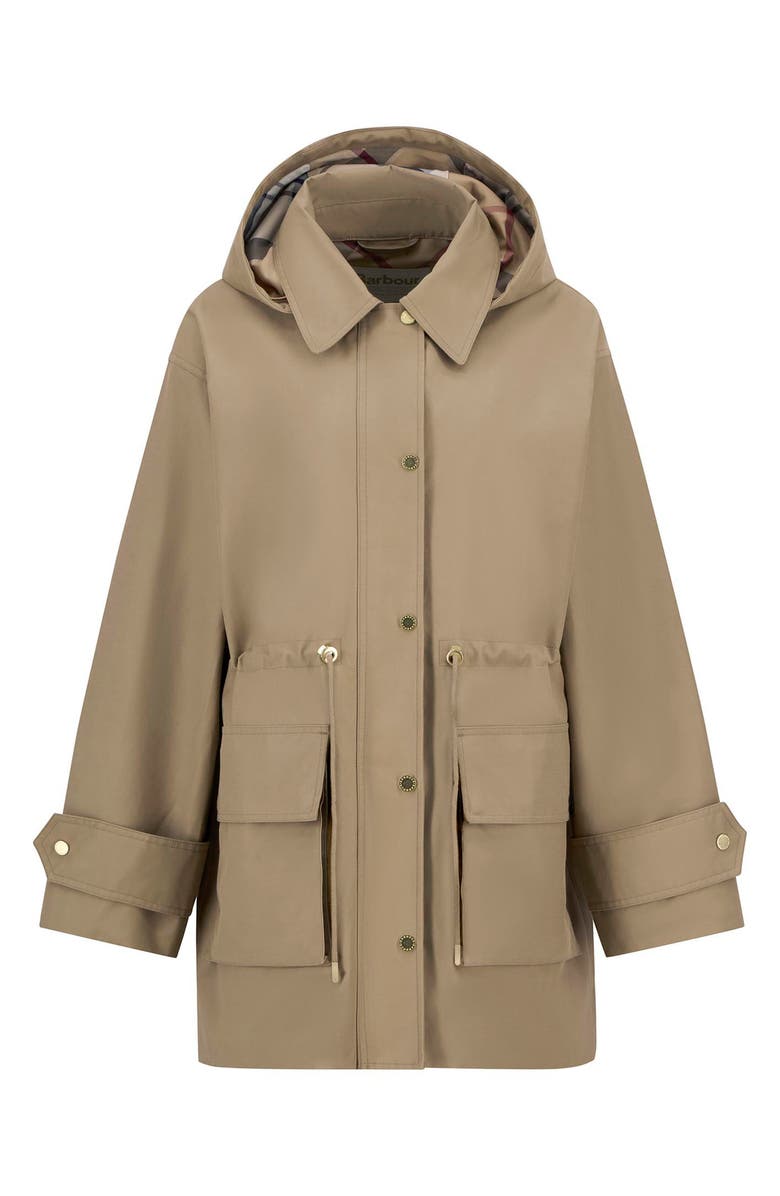 Barbour Fallyn Showerproof Rain Jacket, Alternate, color, Military Brown/ Hessian Tartan