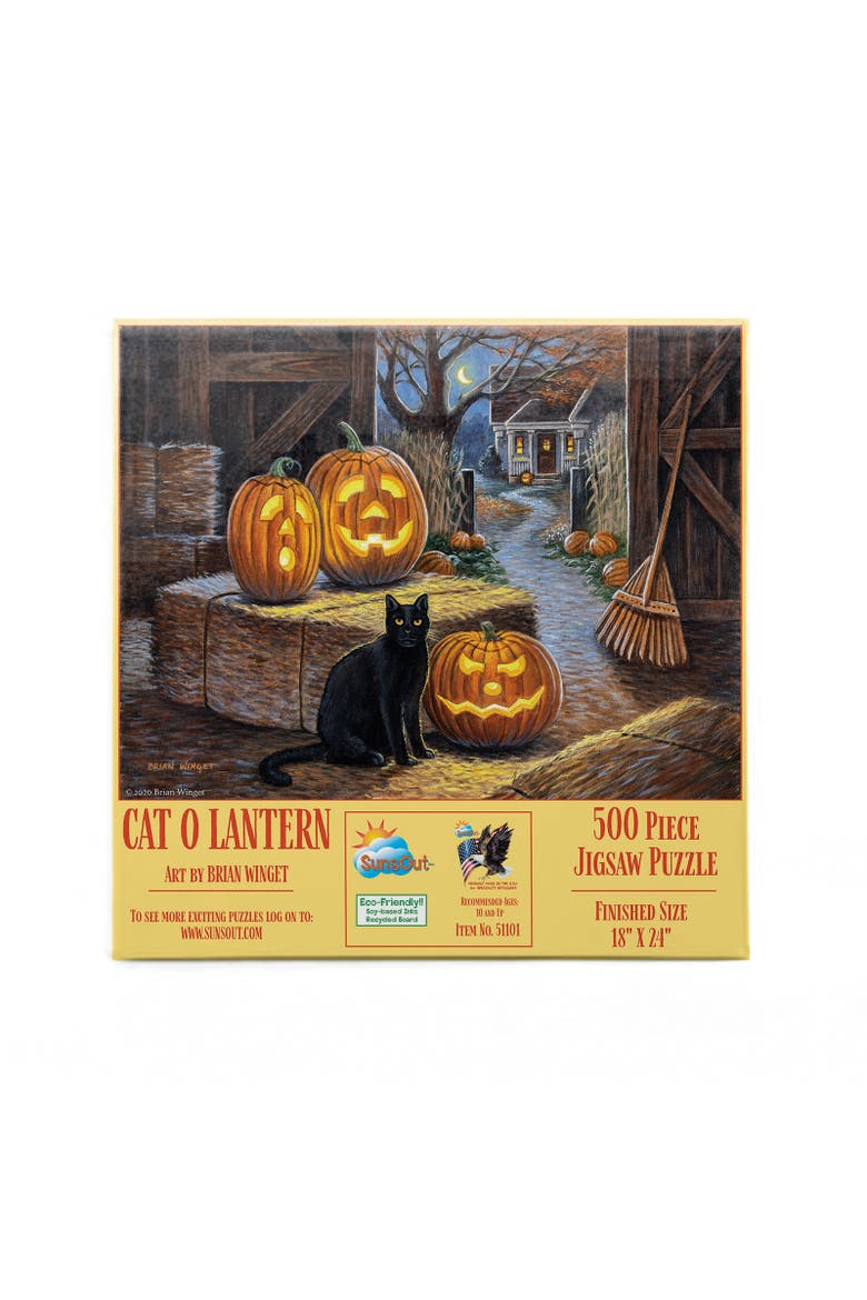 Cat o Lantern 500 piece Jigsaw Puzzle for Adults, Alternate, color, Multicolor