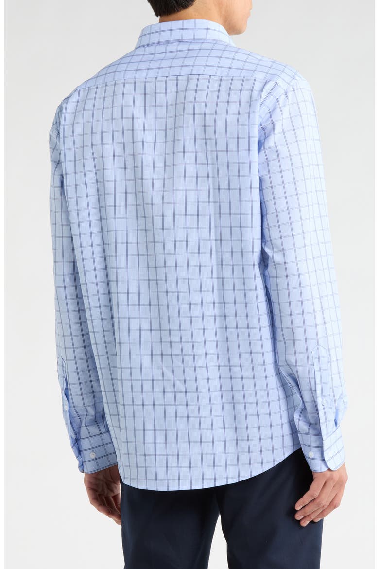 Slim Fit Grid Print Dress Shirt, Alternate, color, BLUE