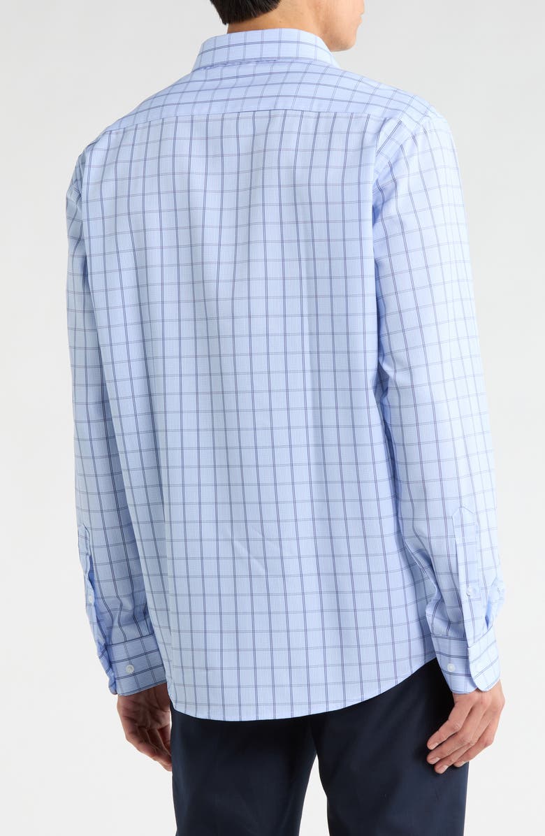 Nautica Slim Fit Grid Print Dress Shirt, Alternate, color, Blue