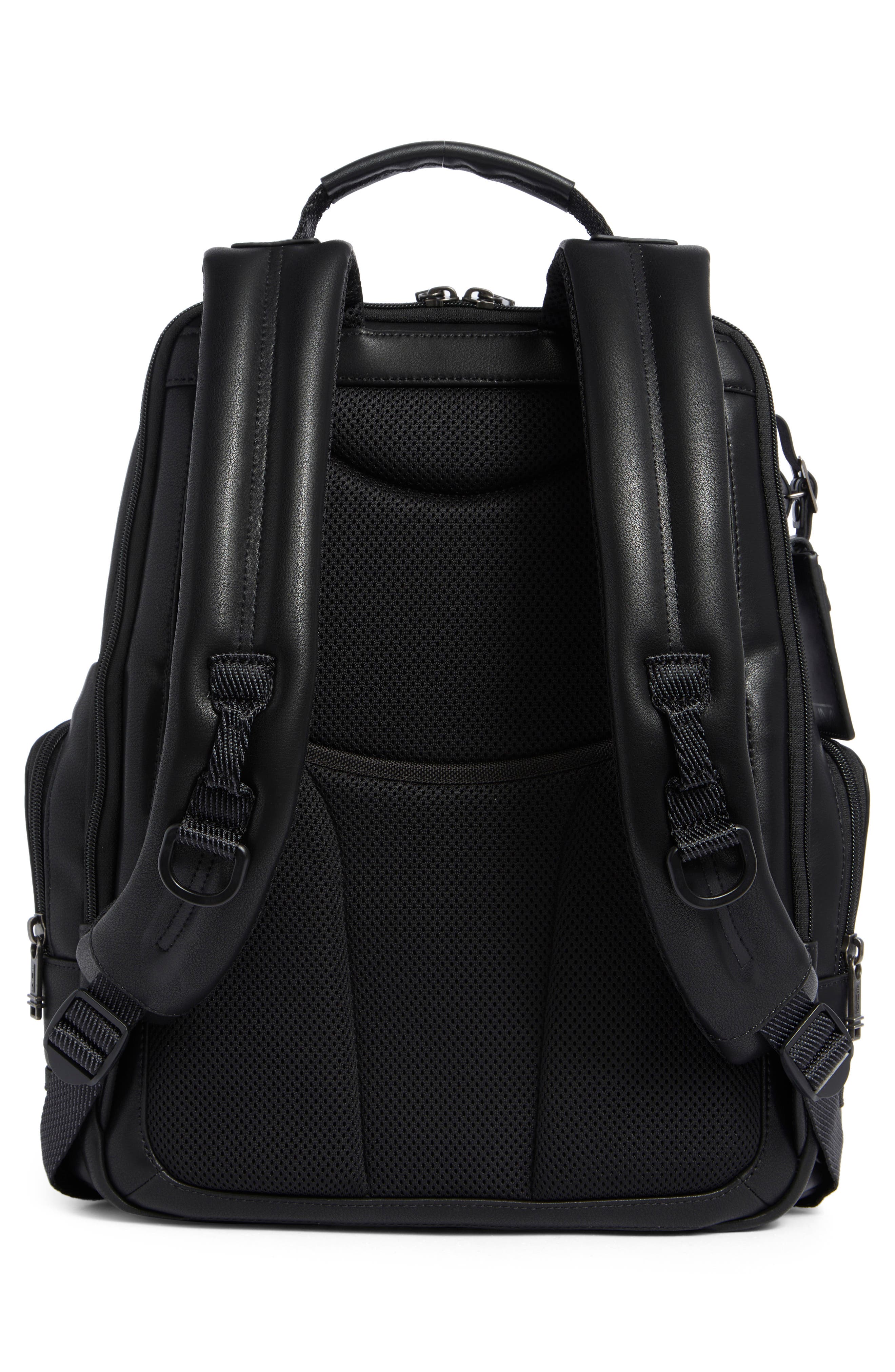 TUMI Parrish Leather Backpack, Alternate, color, Black