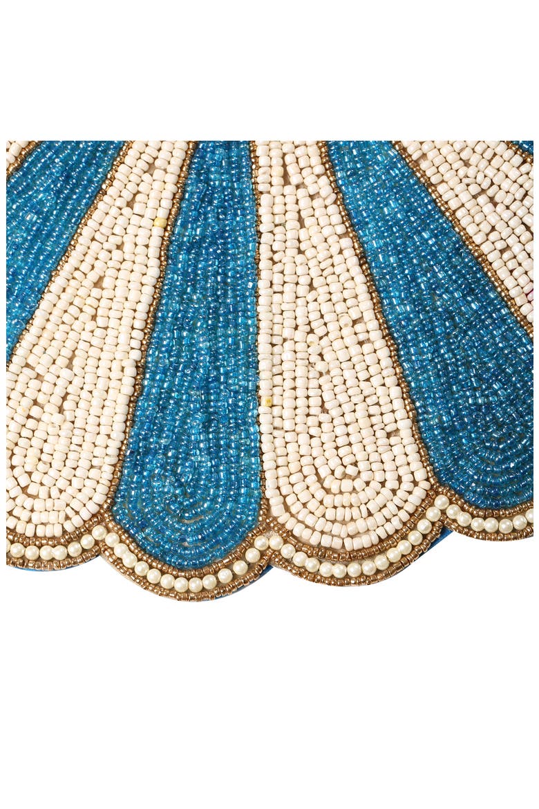 Scalloped Beaded Placemat, Alternate, color, BLUE