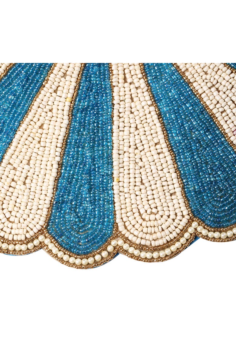 Tiramisu Scalloped Beaded Placemat, Alternate, color, Blue
