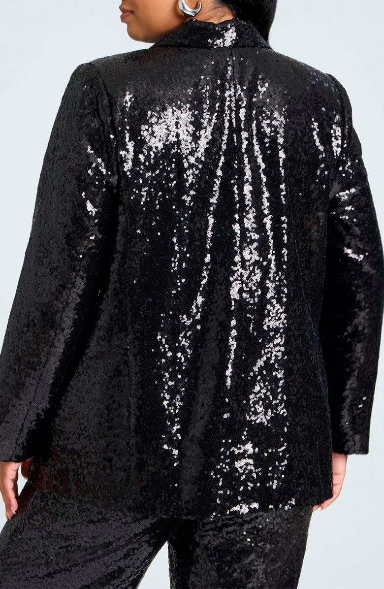 ELOQUII Boxy Sequin Blazer, Alternate, color, 