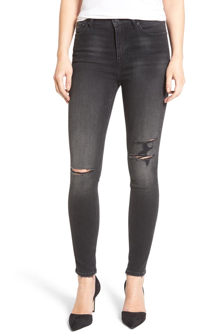 Ace Ripped Super Skinny Jeans, Main, color, WASHED BLACK