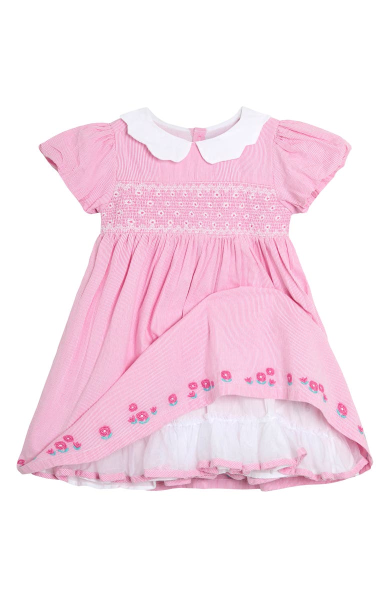 JOJO MAMAN BEBE Bud Floral Embroidered Smocked Bodice Party Dress, Alternate, color, 