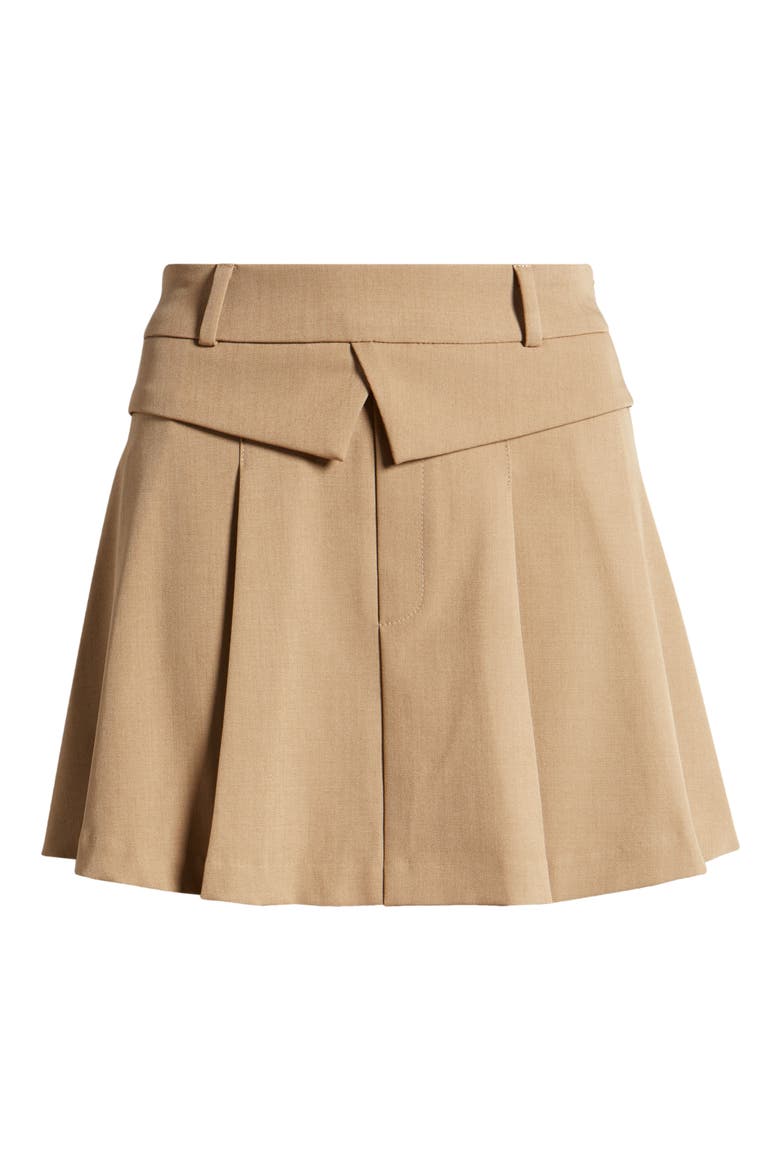 Pleated Miniskirt, Alternate, color, KHAKI