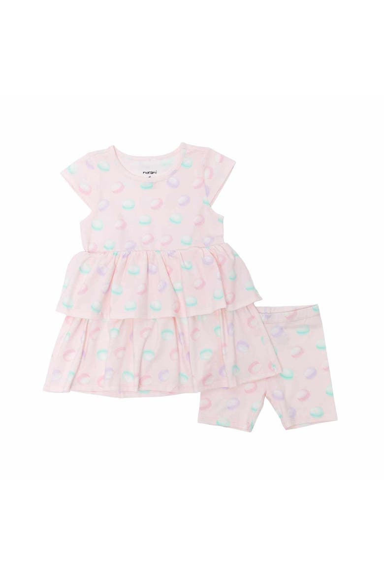 Kids Organic Layered Dress with Matching Biker Shorts, Main, color, Macarons