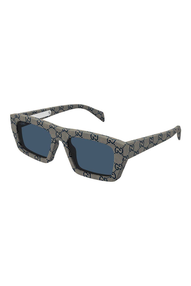 54mm Rectangular Sunglasses, Alternate, color, BEIGE