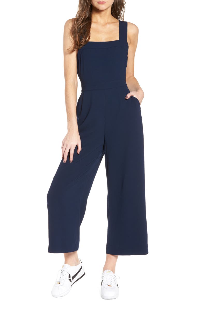 Madewell Apron Bow Back Jumpsuit, Main, color,