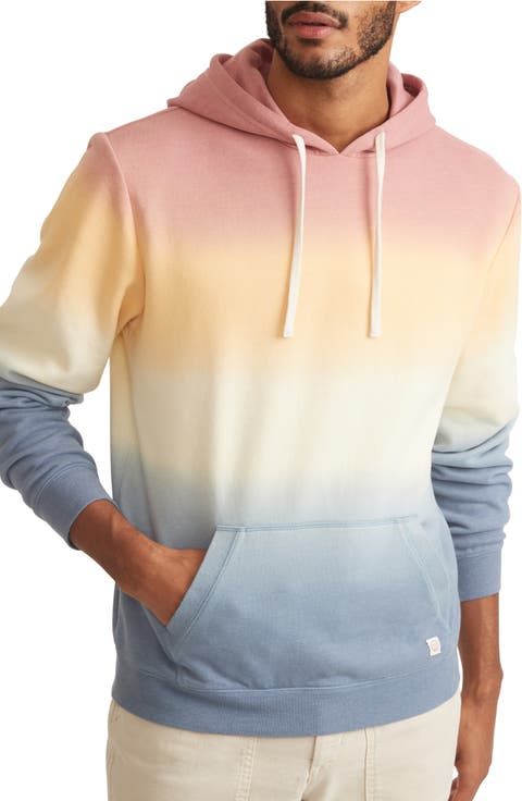 Signature Ombré Stripe Organic Cotton Blend Fleece Hoodie