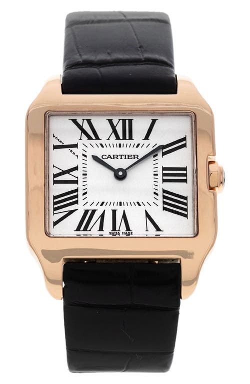 Watchfinder & Co. Cartier 2022 Santos Dumont Leather Strap Watch, 30.3mm In Black