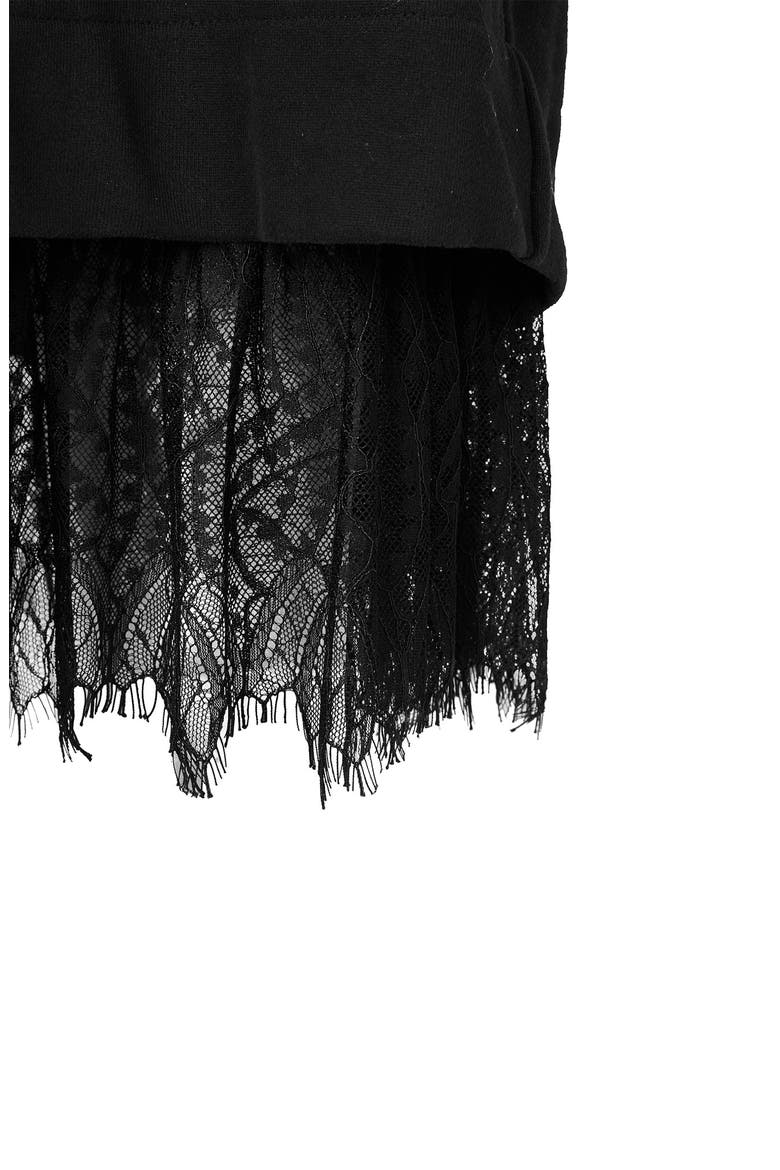 Lee Long Sleeve Lace Hem Sweatshirt Dress, Alternate, color, BLACK