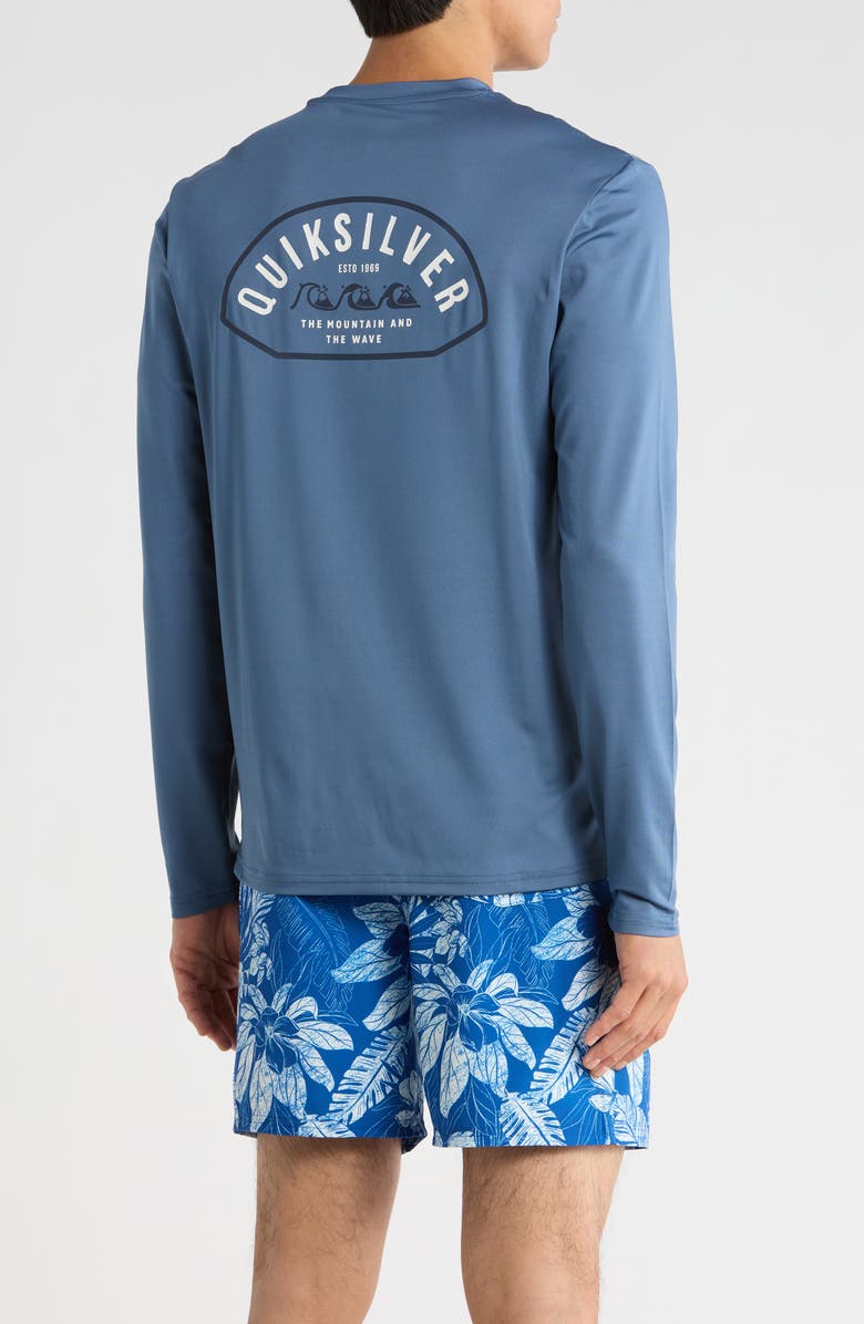 Quiksilver Logo Lockup Graphic Sun Shirt, Alternate, color, Seaport