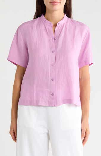 Short Sleeve Organic Linen Button-Up Shirt