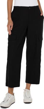 Liverpool Los Angeles High Waist Crop Wide Leg Cargo Pants