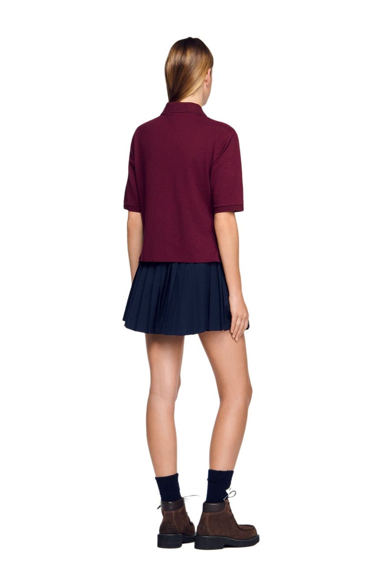 SANDRO Polo shirt with decorative buttons, Alternate, color, Bordeaux