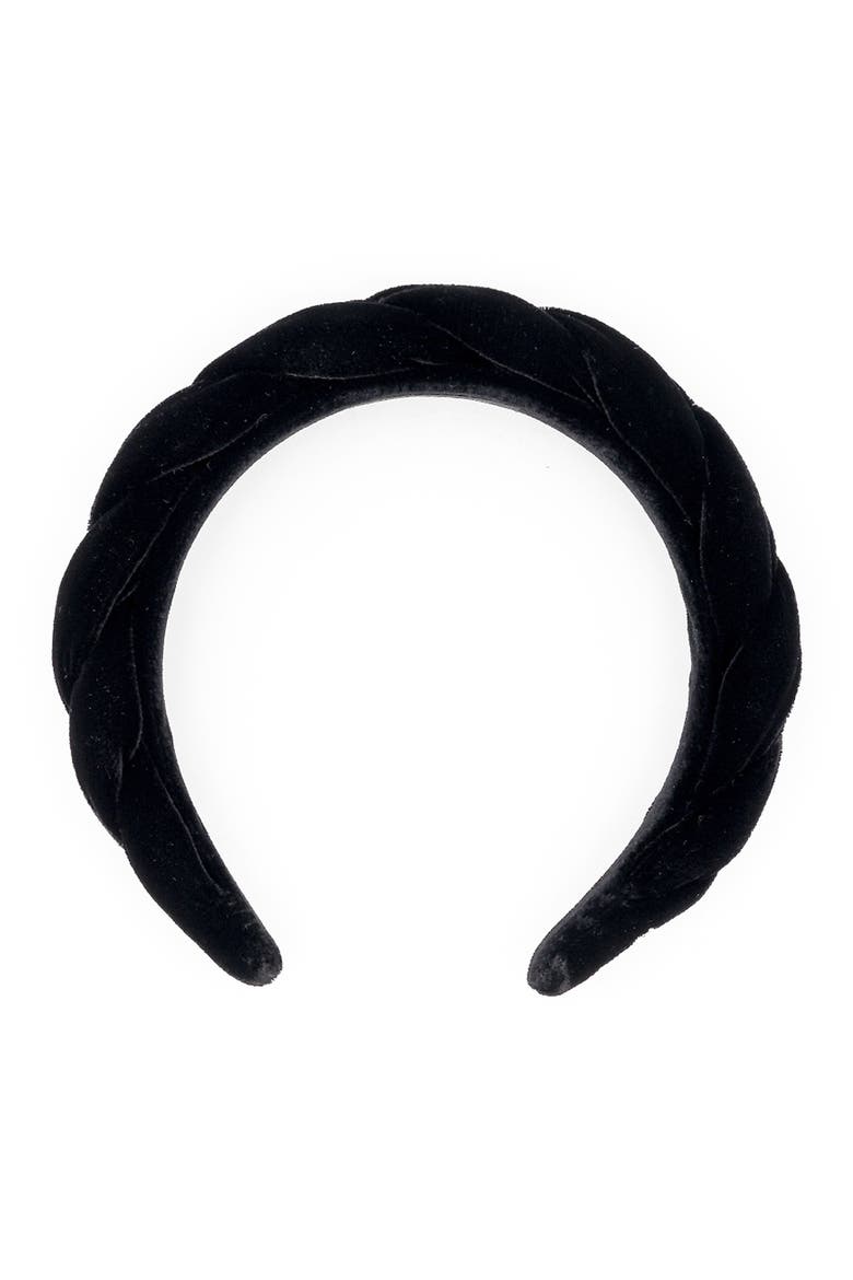 Dalhia Velvet Headband, Alternate, color, Black