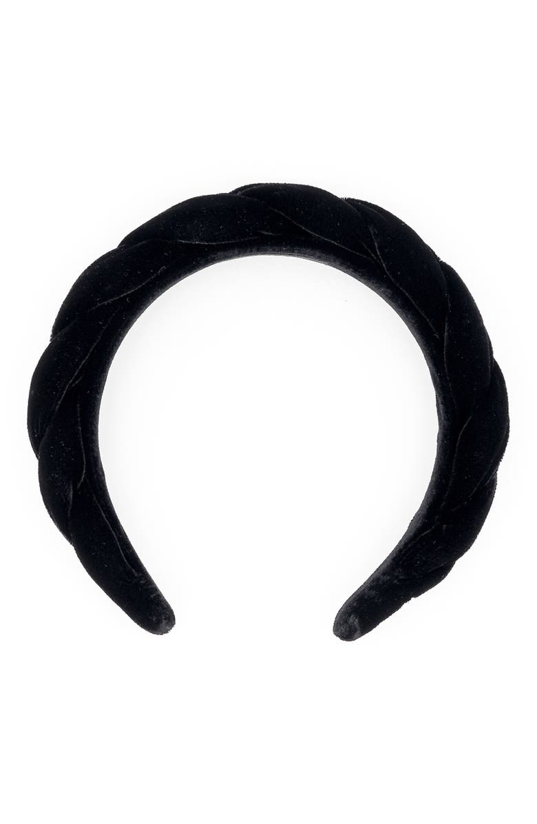 Alexande De Paris Dalhia Velvet Headband, Alternate, color, Black