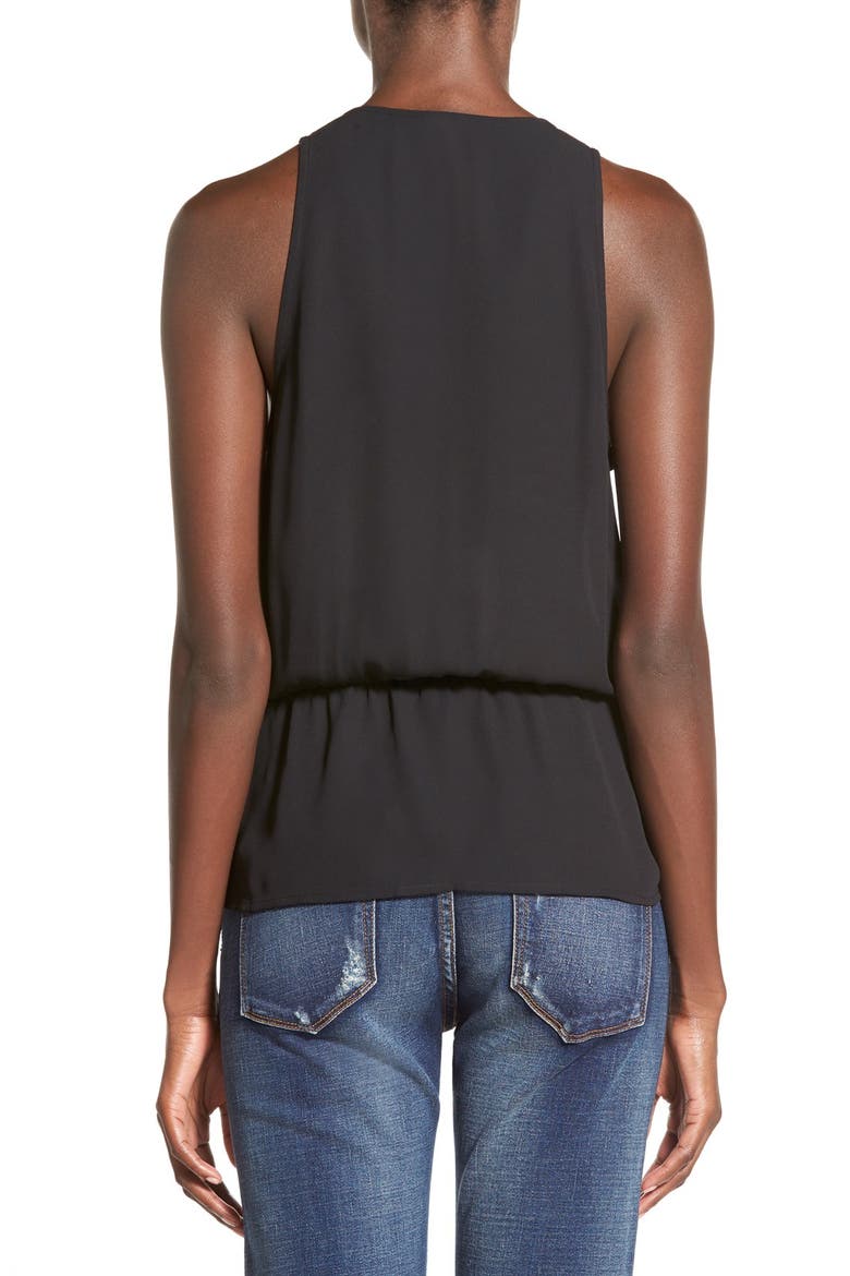 Sleeveless Surplice Top, Alternate, color, BLACK