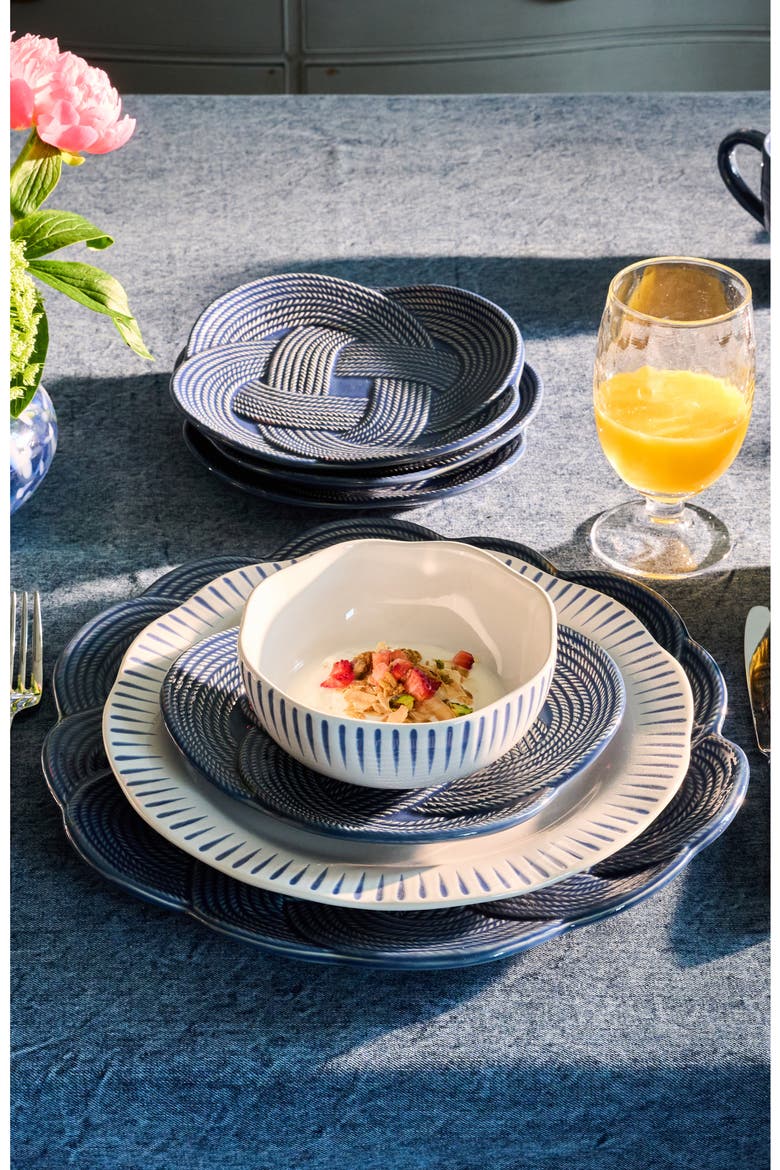Le Panier Mystic Knot Footed Bowl, Alternate, color, DENIM