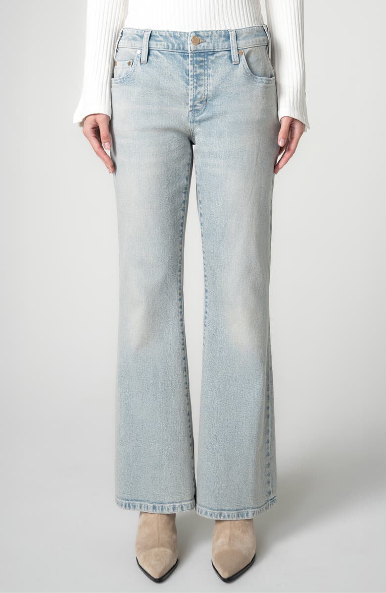 Liverpool Dakota Low Rise Loose Flare Jeans, Main, color, Prairie Mist