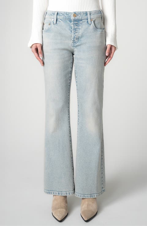 Dakota Low Rise Loose Flare Jeans (Prairie Mist)
