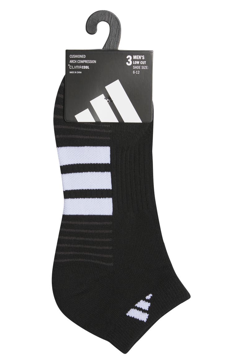 Cushioned Sport 4.0 3-Pack Low Cut Socks, Alternate, color, BLACK/ WHITE/ CARBON GREY