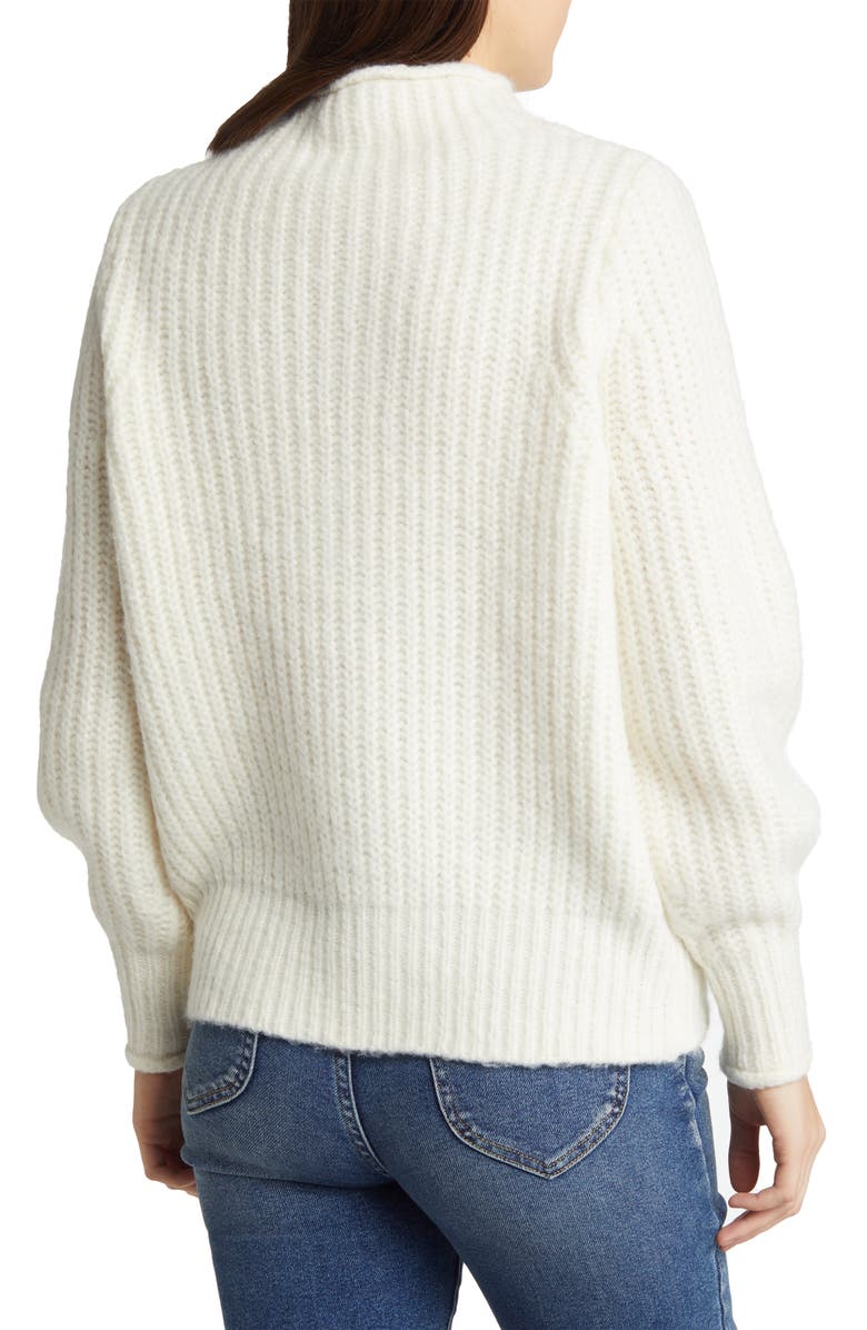 Madewell Loretto Funnel Neck Sweater, Alternate, color, Antique Cream