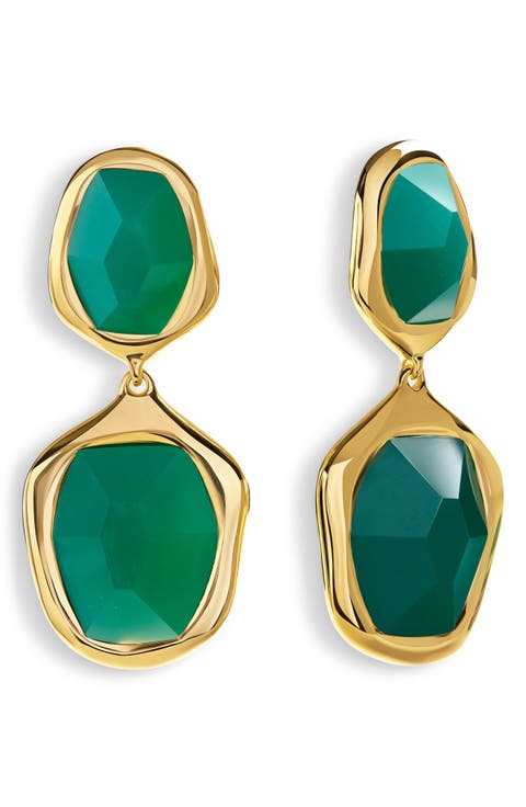 Green Onyx Drop Cocktail Earrings (Online Trunk Show)