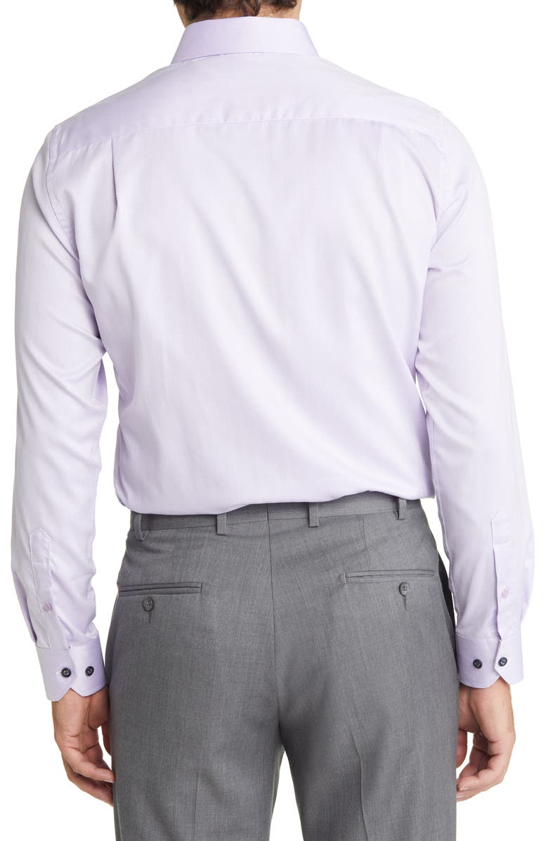 Duchamp Men's Tailored Fit Herringbone Dress Shirt, Alternate, color, Lilac